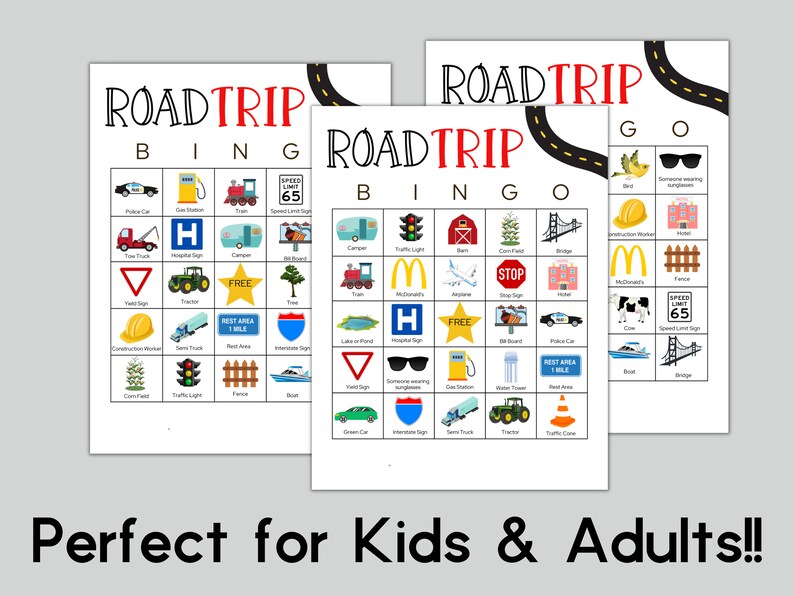 Road Trip Bingo, Kids Road Trip Games Printable, Travel Printables, Kids Activities, Family ...