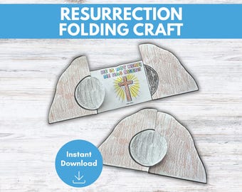 Empty Tomb Craft for Kids, Resurrection of Jesus Activity, Easter Sunday Printable Lesson, Sunday School Activity, Resurrection Craft