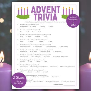 Advent Trivia Game, Advent Quiz, Sunday School Game, Advent Activity ...
