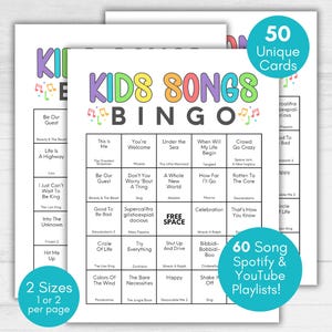 Bingo de canciones infantiles, Bingo musical para niños, Bingo de canciones de películas para niños, Bingo musical para niños, Bingo para el aula, Bingo de canciones para niños
