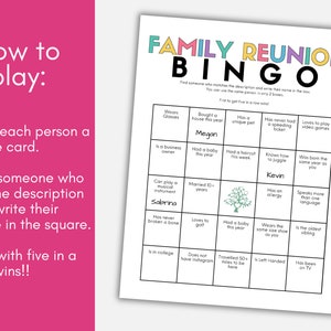 Family Reunion Bingo Game, Printable Family Reunion Games, Find the ...