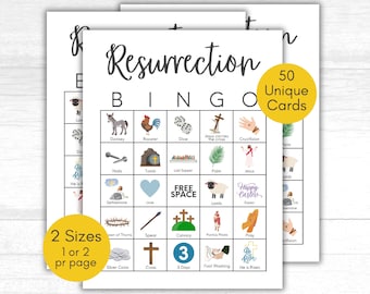 Resurrection Bingo Game, Bible Bingo, Easter Bingo, Holy Week Bingo, Religious Bingo, Sunday School Activity, Easter Sunday Bingo