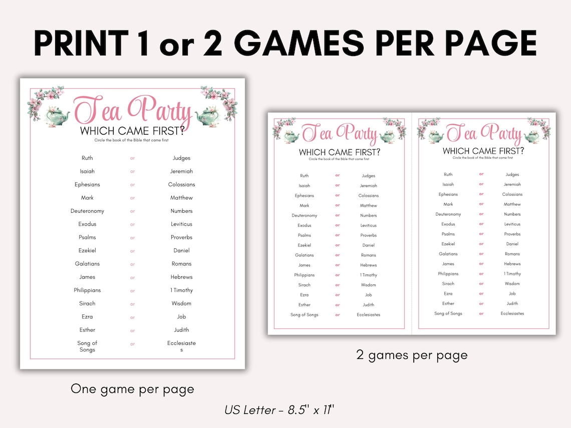 Christian Tea Party Games, Bible Tea Party Games, Women's Ministry Tea ...