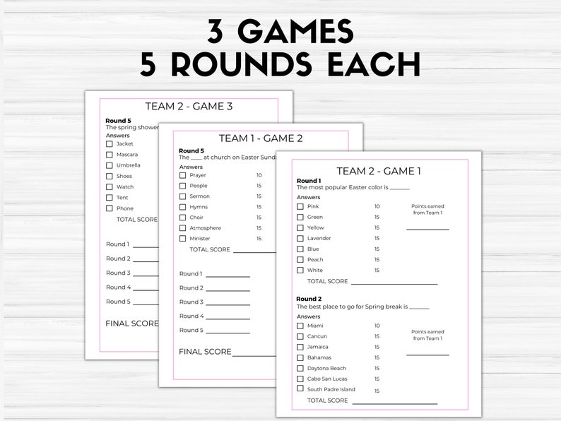 Easter USA Says Printable Game, Fun Party Game, Spring Family Game ...