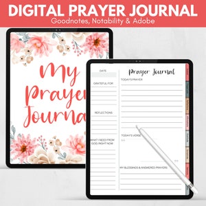Digital Prayer Journal, Digital Planner, Pray Journal Templates, Faith Planner Notebook, Printable Prayer Journal, Printable Prayer Journal