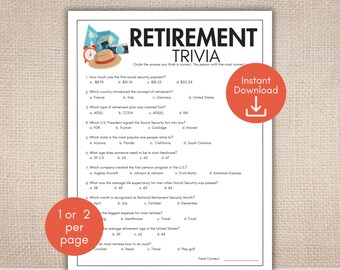 Retirement Trivia Game, Retirement Quiz, Fun Farewell Idea, Office Party Game, Retirement Party Idea, Group Activity for Office Farewell