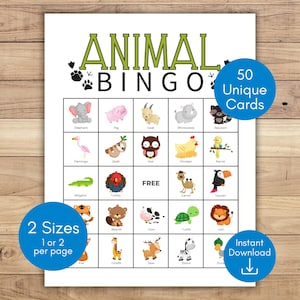 Bingo de Animais, Cartões de Bing de Animais para Imprimir, Bingo de Zoológico, Atividade de Zoológico, Bingo de Aniversário de Animais, Jogo de Festa de Animais, Jogo de Festa Educativo