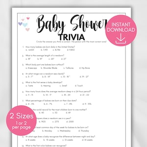 Baby Trivia Shower Game, Baby Trivia Games, Baby Shower Trivia Questions, Trivia Games for Couples Baby Shower, Baby Shower Trivia Questions