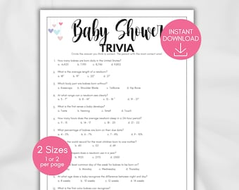 Baby Trivia Shower Game, Baby Trivia Games, Baby Shower Trivia Questions, Trivia Games for Couples Baby Shower, Baby Shower Trivia Questions