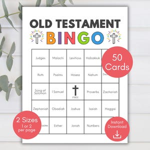 Old Testament Bingo, Bible Fun Activity, Bible Bingo Game, Sunday School Game, Books of the Bible Bingo, Church Activity, Scripture Lesson