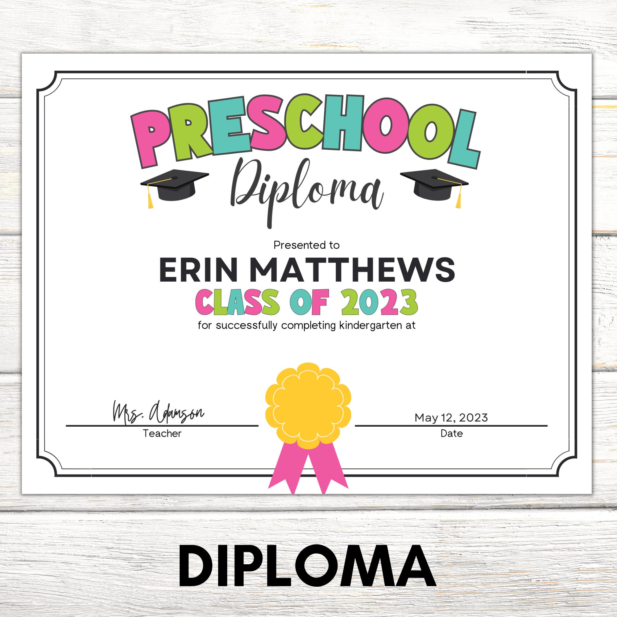 Preschool Graduation Templates Prek Graduation Invite - Etsy