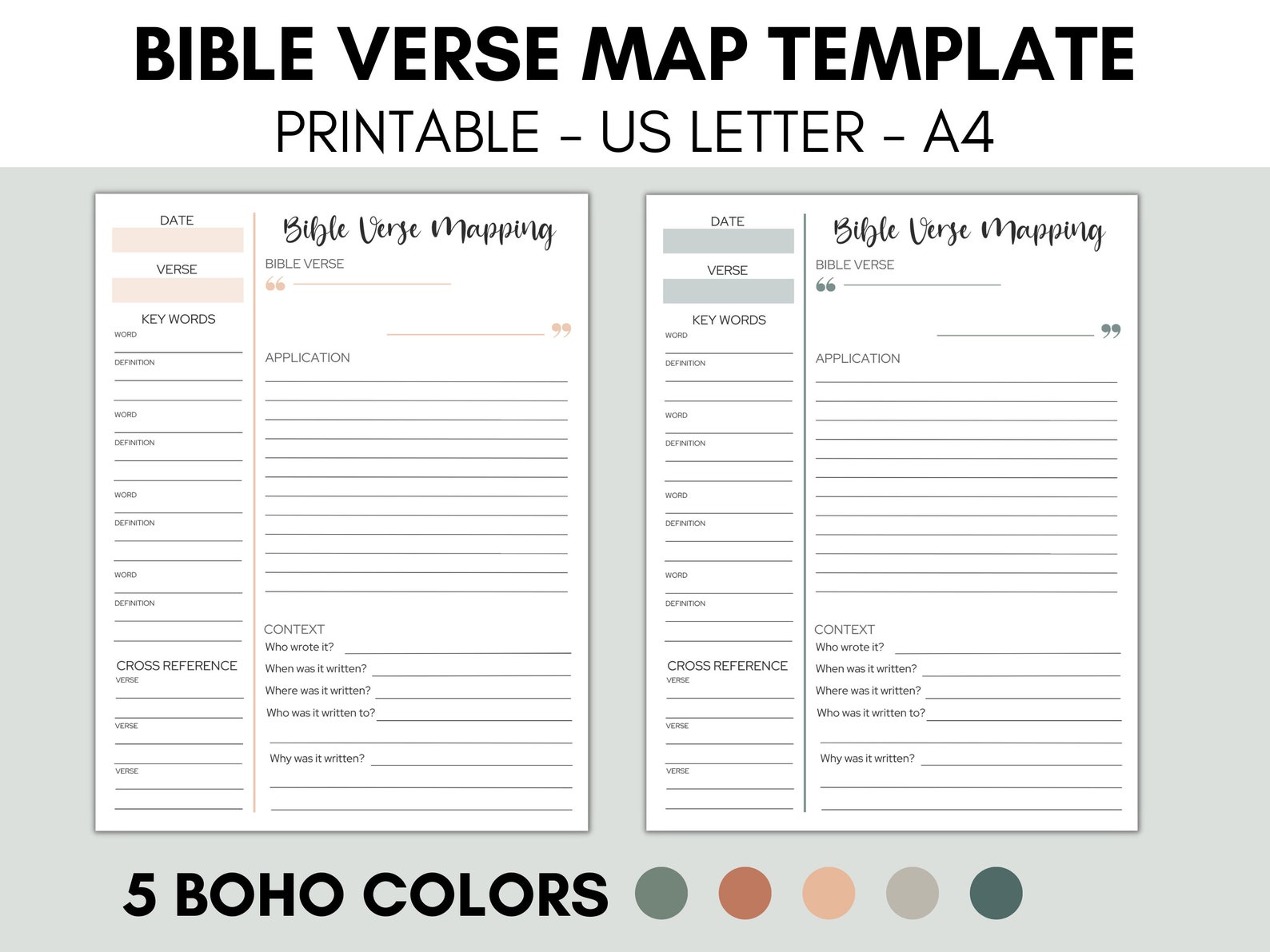 Bible Verse Mapping Template Scripture Mapping Journal Etsy