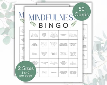 Bingo de atención plena, Bingo de gratitud, Juego de atención plena, Actividad de asesoramiento, Bingo de salud mental, Bienestar mental, Actividad de atención plena