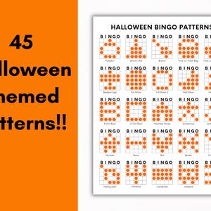Halloween Bingo Patterns, Printable Halloween Bingo Game, Bingo Patterns Download, Fall Bingo Patterns, Bingo Winning Patterns image 2