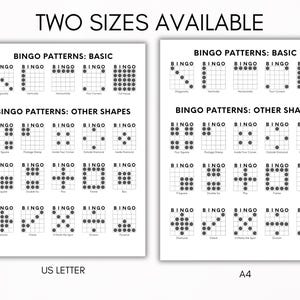 125 Bingo Patterns Printable, Bingo Winning Patterns, Bingo Shapes ...