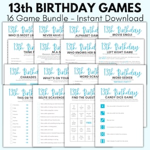 13th Birthday Party Games, 13 Year Old Party Games, Thirteenth Birthday,  Girls 13th Birthday, Teen Games, 13-year-old girls birthday