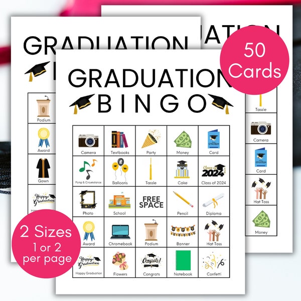 Graduation Bingo, Graduation Game, Graduation Activity for Kids, Graduation Party Game, Graduation Bingo Cards, Printable Graduation Game