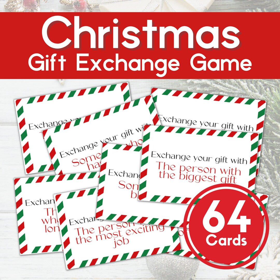 Christmas Gift Exchange Game Printable Christmas Game White - Etsy