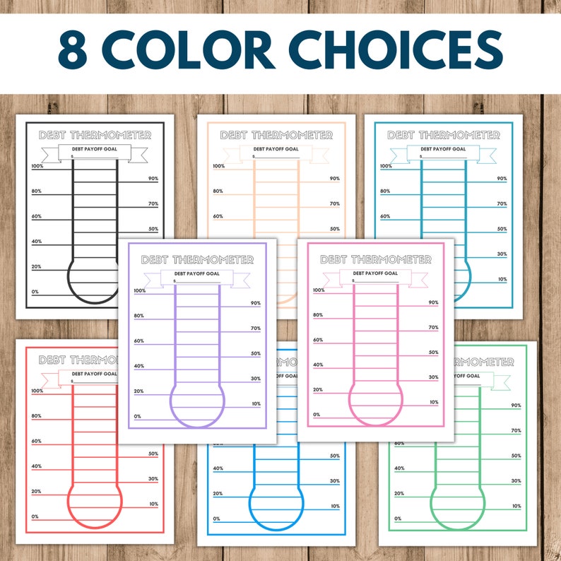 Printable Debt Thermometer Debt Payoff Tracker Printable - Etsy