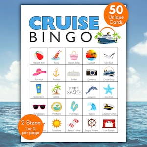 Cruise Ship Bingo, Cruise Bingo Game, Cruise Activities for Kids, Family Cruise Games, Cruise Vacation Game, Cruise Games, Travel Bingo