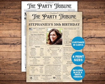1976 Birthday Newspaper, 1976 Birthday Poster, 50th Birthday Newspaper, 1976 Newspaper Sign, 50th anniversary, Personalized Born in 1976