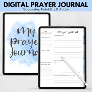 Digital Prayer Journal, Digital Planner, Pray Journal Templates, Faith Planner Notebook, Printable Prayer Journal, Printable Prayer Journal