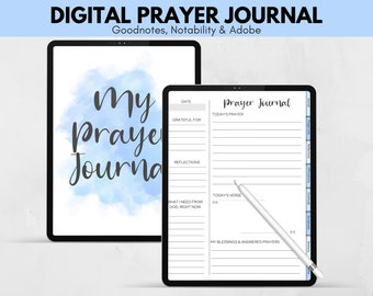 Digital Prayer Journal, Digital Planner, Pray Journal Templates, Faith Planner Notebook, Printable Prayer Journal, Printable Prayer Journal