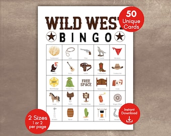 Wild West Bingo, Cowboy Bingo, Western Bingo Cards, Western Cowboy Game, Cowboy Birthday Party, Kids Birthday, Rodeo Party, Family Activity