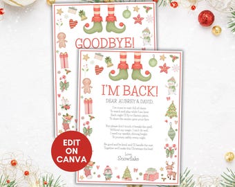Elf Letter, Elf Return Letter, Elf Arrival Letter, Elf Welcome Back Letter, Elf Goodbye Letter, Editable Elf Letter, Elf I'm Back Letter