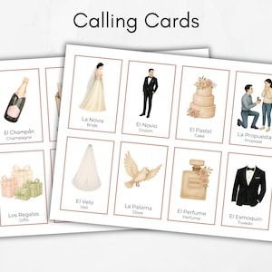 Spanish Bridal Shower Bingo, Bilingual Loteria Game, Bachelorette Game, Mexican Loteria, Neutral Bridal Shower Loteria, Despedida de Soltera image 5
