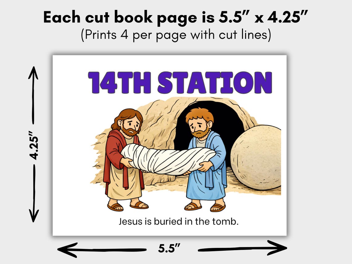Stations of the Cross for Kids, Lent Activity, Prayer Booklet, Catholic ...
