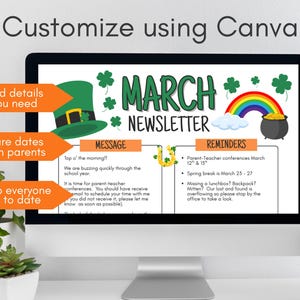 March Classroom Newsletter Template, St. Patrick's Day Classroom ...