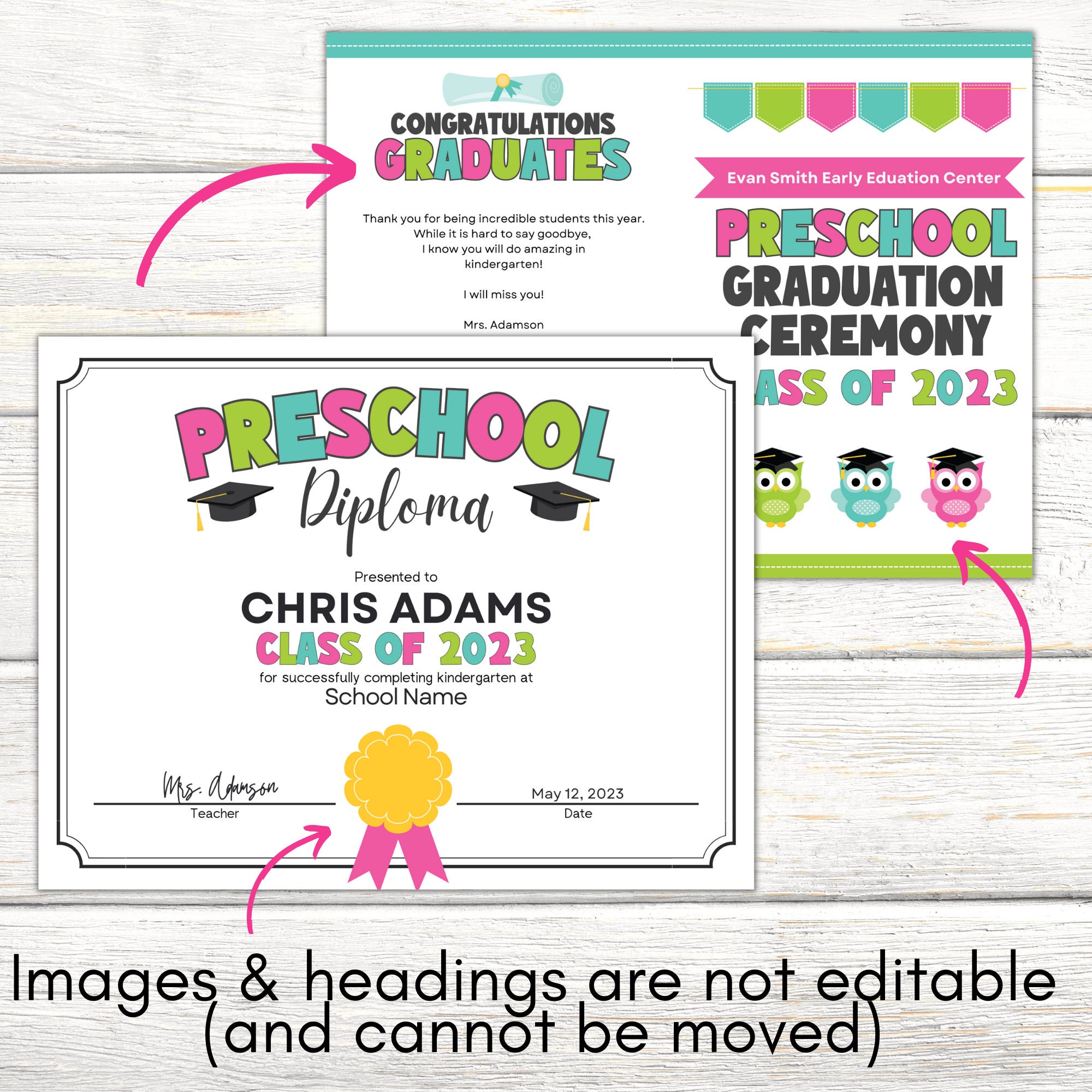 Preschool Graduation Templates Prek Graduation Invite - Etsy