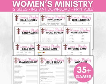 Women's Ministry Games, Women's Retreat Games, Bible Study Games, Sunday School Games, Bible Games,  Womens Group Games, Bible Trivia Games