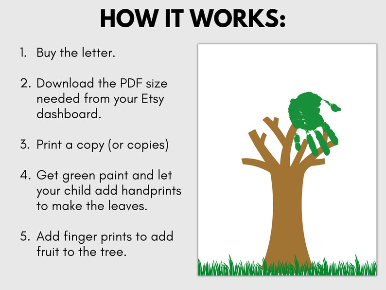 Tree Handprint Art Printable, Mother's Day Card, Toddler Handprint ...