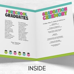 Preschool Graduation Program Template Graduation Program for Preschool