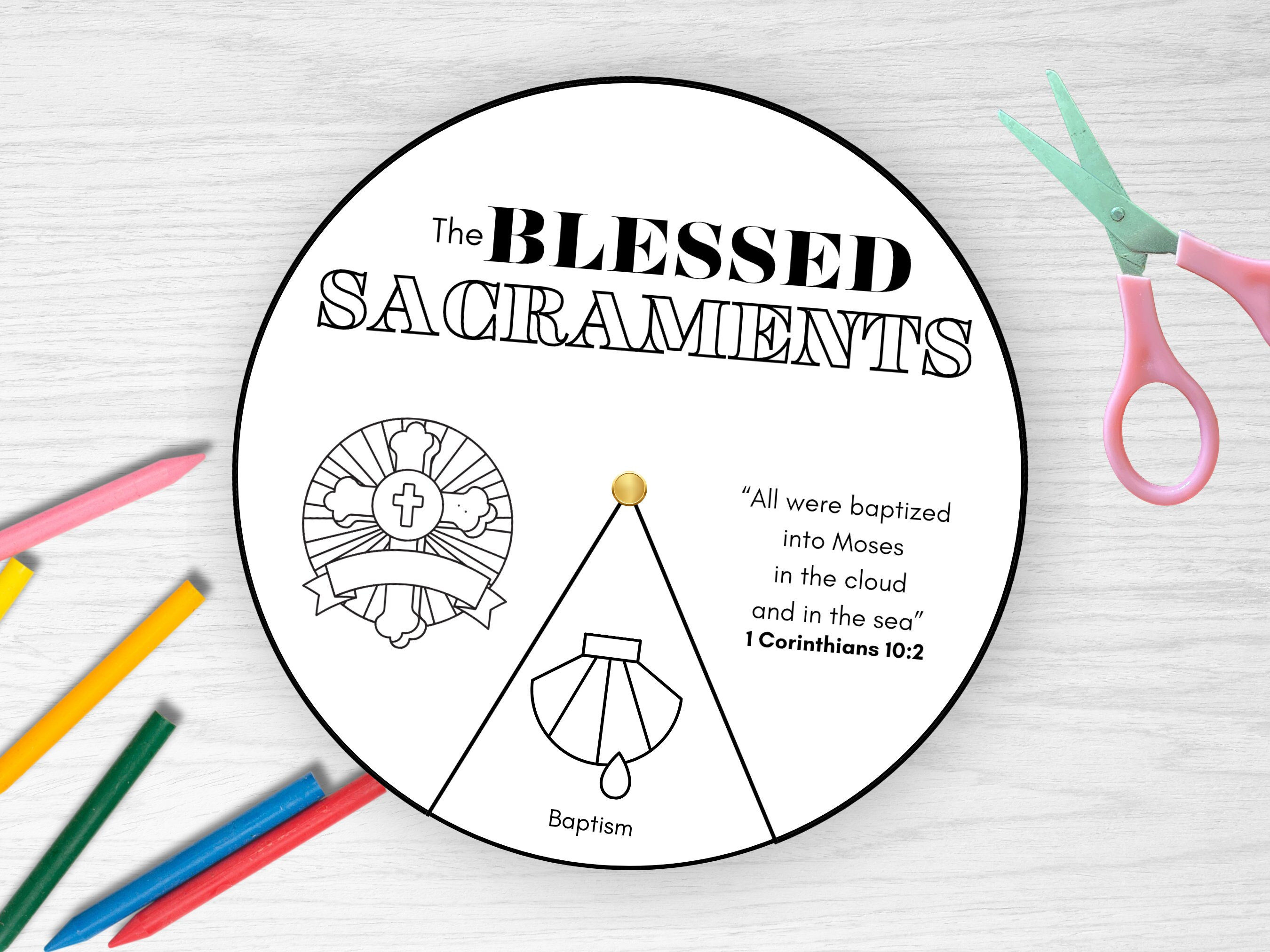 Seven Sacraments Coloring Wheel, 7 Sacraments Coloring Page, Catachesim, CCD, CFP, Catholic  Printable, Sacraments Prep, First Confession