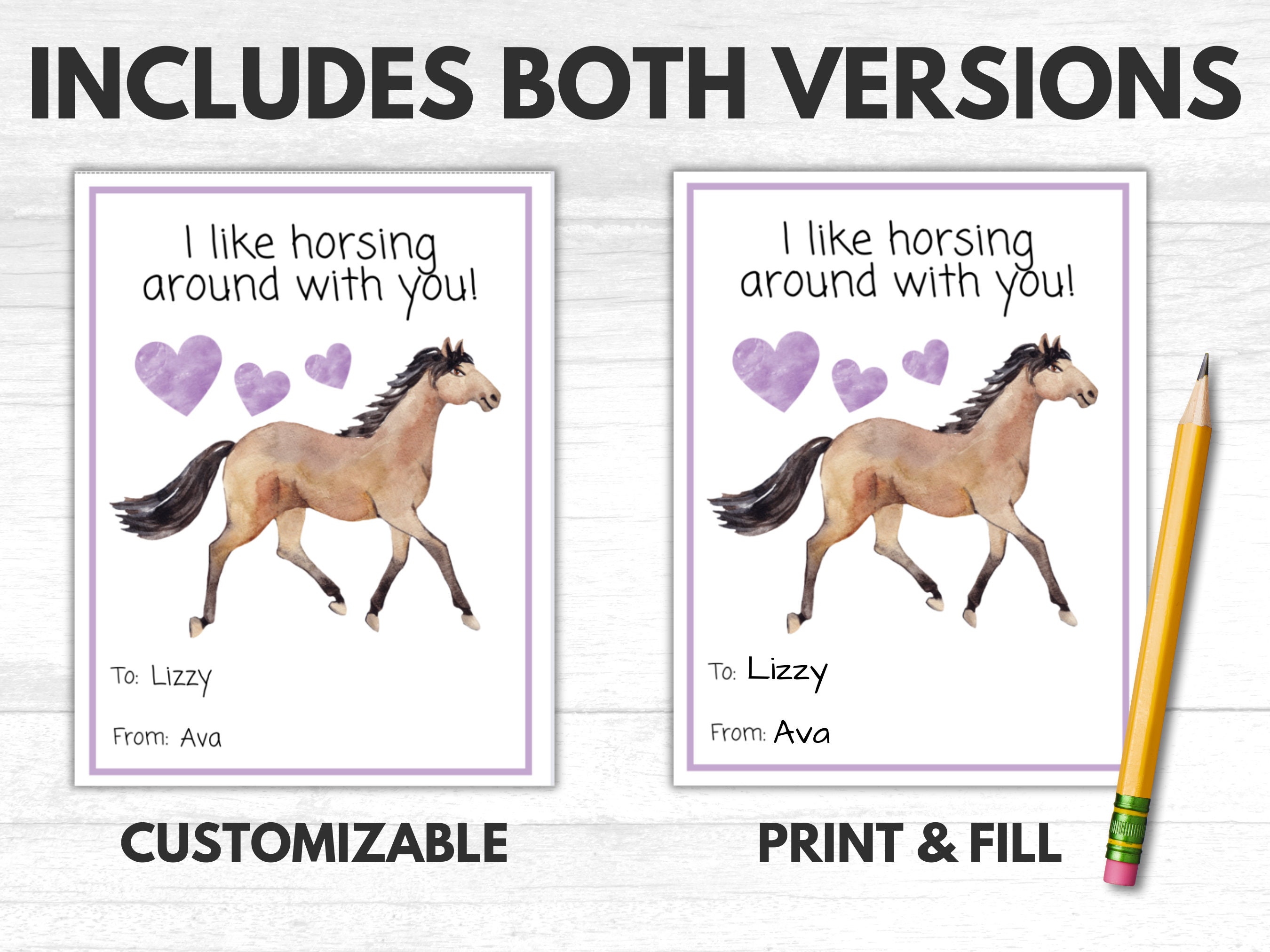 Horse Valentine Cards, Horse Valentines for Kids, Pony Valentines ...