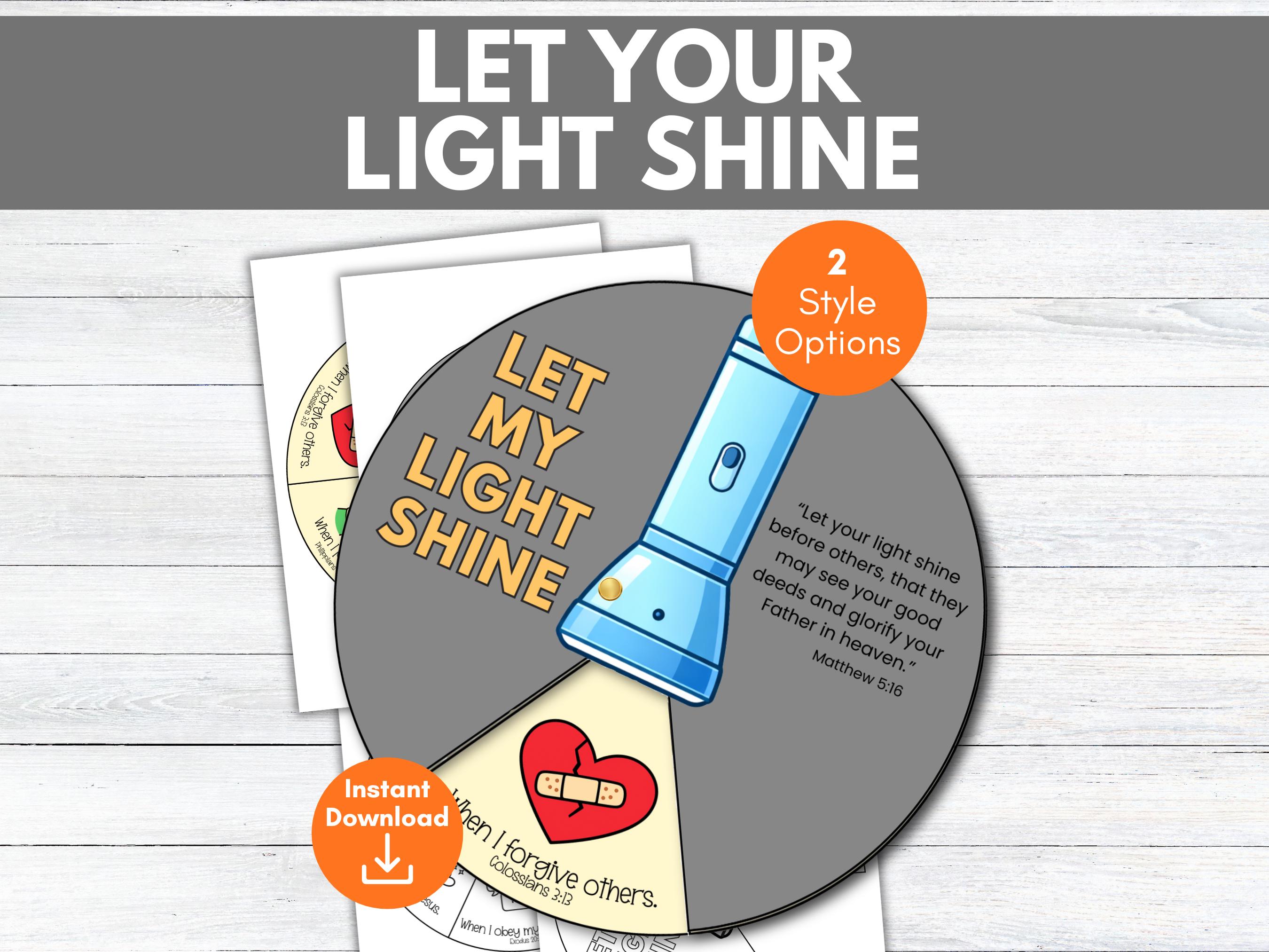 Let My Light Shine Craft, Jesus is the Light Craft, Bible Lesson for ...