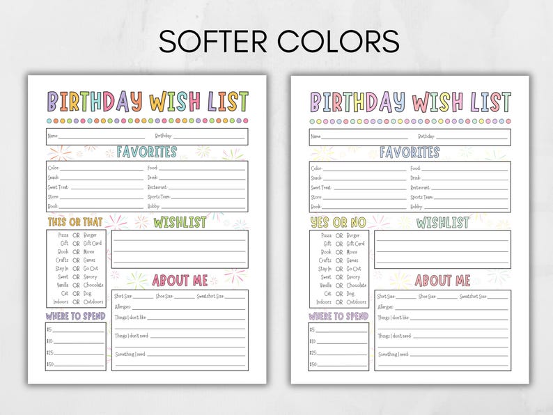 Birthday Wish List Printable, Printable Birthday Questionnaire, My Favorite Things Survey, Work Questionnaire, My Favorite Things Printable image 4