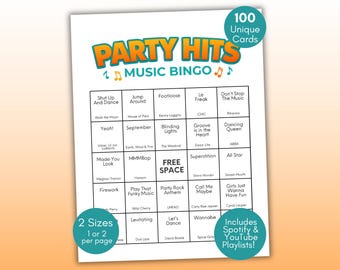 Bingo Musical de Sucessos para Festa, Jogo para Festa de Aniversário, Cartelas de Bingo Musical - Playlist do Spotify, Bingo para Festa, Jogo para Festa dos Anos 70, 80 e 90, Atividade para Bar