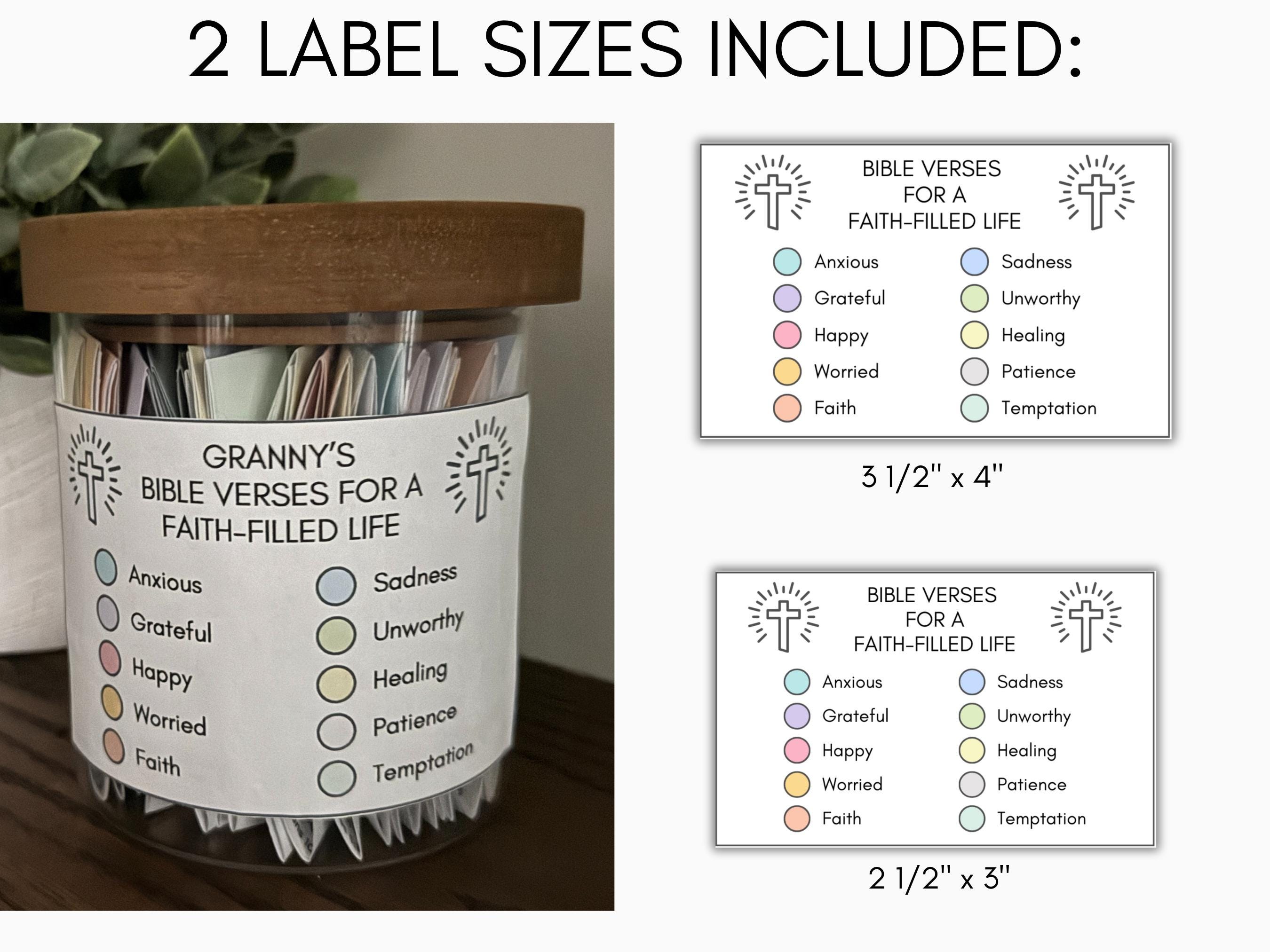 Scripture Memory Jar Bible Verses for Emotions, Scripture Jar Printable, Bible Verse Jar ...