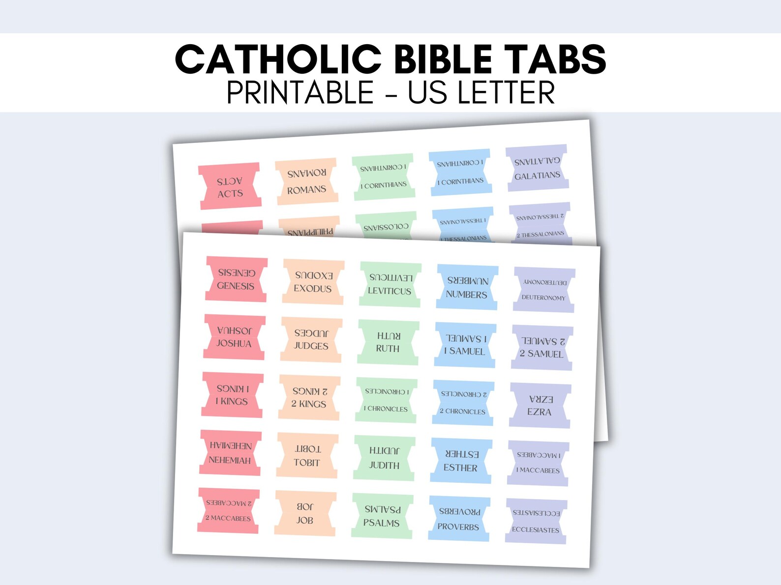 Printable Catholic Bible Tabs, Bible Tabs Printable, DIY Bible Tabs ...