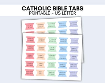 Abas para Bíblia Católica para Imprimir, Abas para Bíblia para Imprimir, Abas para Bíblia Faça Você Mesmo, Abas para Bíblia em Tons Pastel, Estudo Bíblico Católico, Abas para Livros da Bíblia
