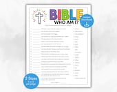 Bible Who Am I Match Up, Bible Games for Kids, Youth Group Activity, Church Icebreaker, Printable Bible Game, Bible Trivia Game, Bible Idea