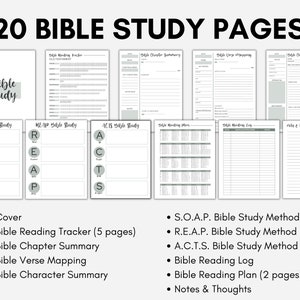 Bible Study Planner, Printable Bible Study Templates, Bible Study Pack ...