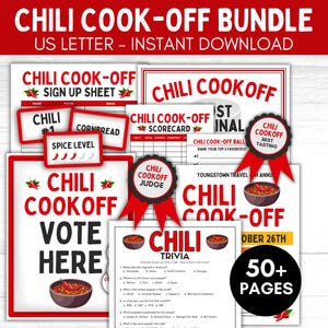 Chili Cook-Off Contest Kit, Chili Cook-off Printables, Chil Cook-Off Templates, Chili Cook-Off Awards, Chili Cook-Off Ballots, Chili Flyers