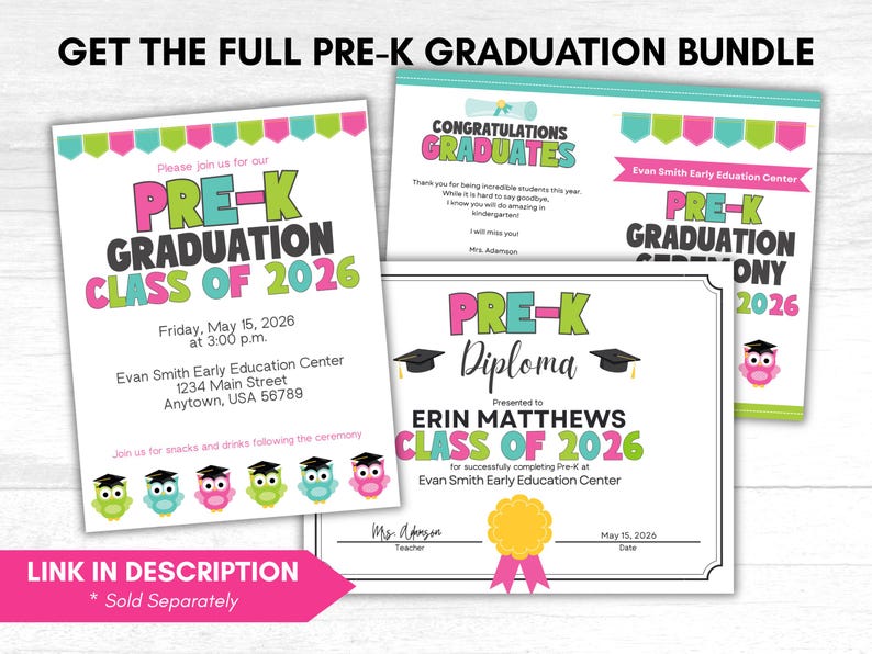 Pre K Graduation Program Example Pre-k Graduation Program Template, Graduation Program for Pre-k ...
