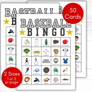 Bingo di baseball, Carte di Bingo di baseball stampabili, Attività di baseball, Gioco di baseball, Attività estiva, Gioco di baseball, Gioco di festa di compleanno