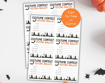 Halloween Costume Contest Ballot, Halloween Voting Card, Costume Ballots, Halloween Costume Contest, Halloween Vote, Best Costume, Vote Card